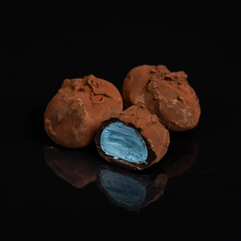 Blauwe slagroomtruffels